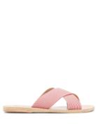 Matchesfashion.com Ancient Greek Sandals - Thais Gingham Leather Sandals - Womens - Red White