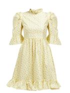 Matchesfashion.com Batsheva - Kate Floral Print Cotton Poplin Dress - Womens - Yellow