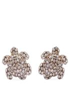 Begum Khan - Tortoise Crystal & 24kt Gold-plated Clip Earrings - Womens - Gold Multi