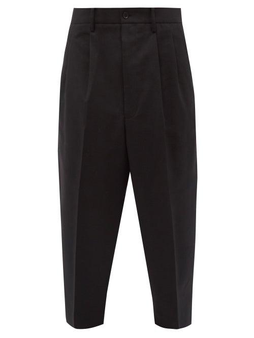 Junya Watanabe - Pleated Wool-twill Wide-leg Trousers - Mens - Black
