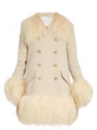 Sonia Rykiel Wool-crepe And Shearling Coat
