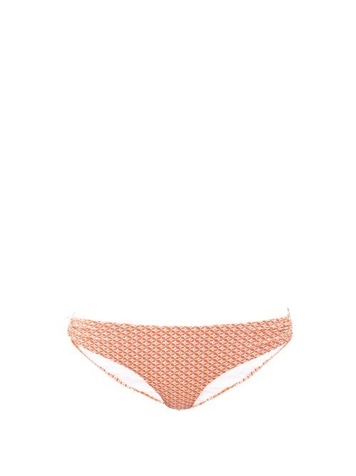 Matchesfashion.com Melissa Odabash - Evita Side-ring Mosaic-jacquard Bikini Briefs - Womens - Orange Multi