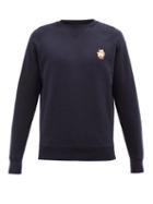 Maison Kitsun - All Right Fox-appliqu Cotton-jersey Sweatshirt - Mens - Navy