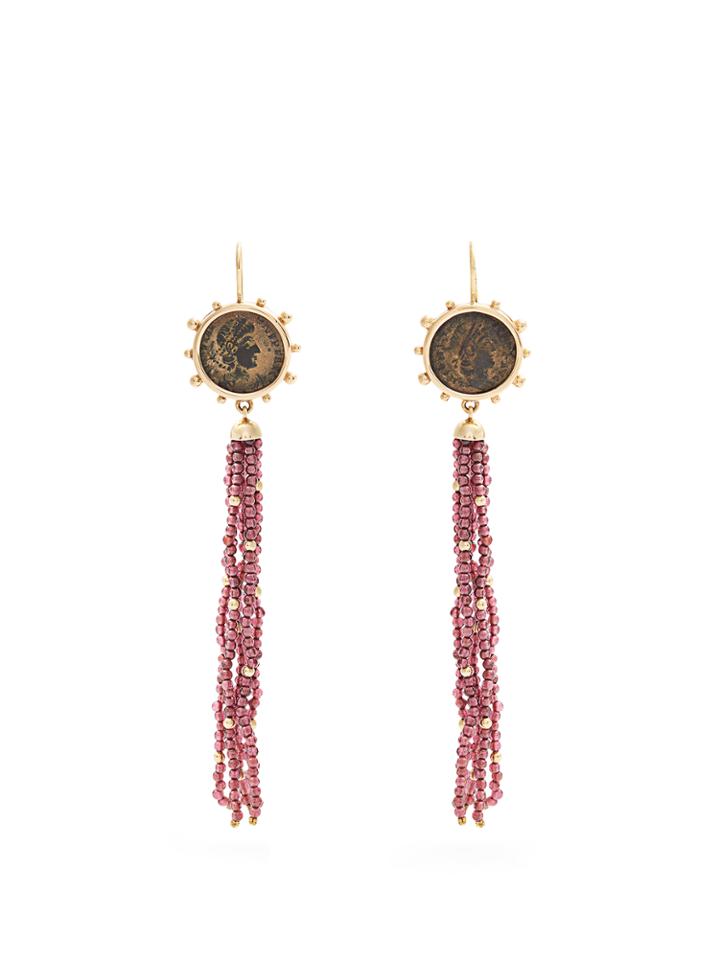 Dubini Constantine Garnet, Bronze & Yellow-gold Earrings