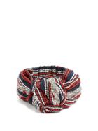 Matchesfashion.com Gucci - Crystal Embellished Striped Headband - Womens - Red