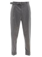 Mens Rtw Officine Gnrale - Hugo Belted Wool-fresco Trousers - Mens - Grey