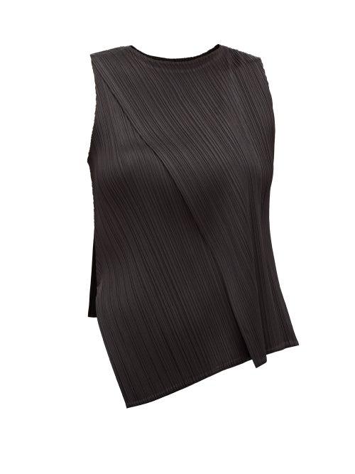 Matchesfashion.com Pleats Please Issey Miyake - Draped Pliss Top - Womens - Black