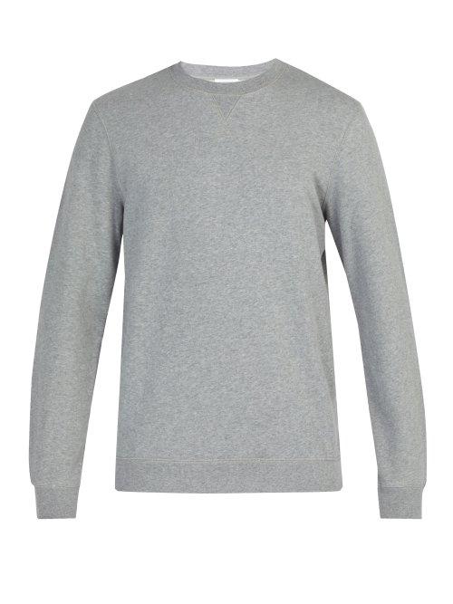 Matchesfashion.com Sunspel - Crew Neck Cotton Sweatshirt - Mens - Grey