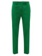 Matchesfashion.com Givenchy - Slit-ankles Tailored Trousers - Mens - Green