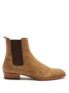 Saint Laurent Wyatt Suede Cheslea Boots