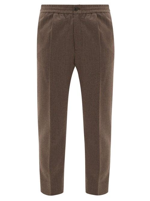 Matchesfashion.com Ami - Cropped Wool-fresco Suit Trousers - Mens - Light Brown