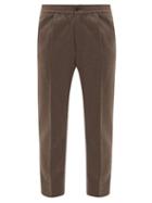 Matchesfashion.com Ami - Cropped Wool-fresco Suit Trousers - Mens - Light Brown