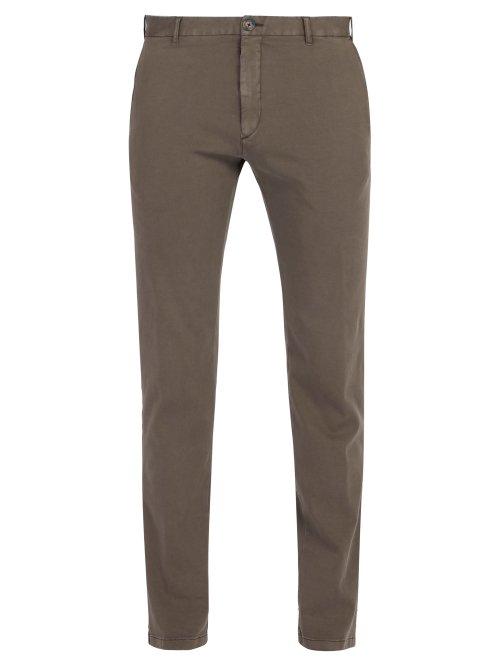 Matchesfashion.com J.w. Brine - Owen Cotton Blend Jersey Chino Trousers - Mens - Charcoal