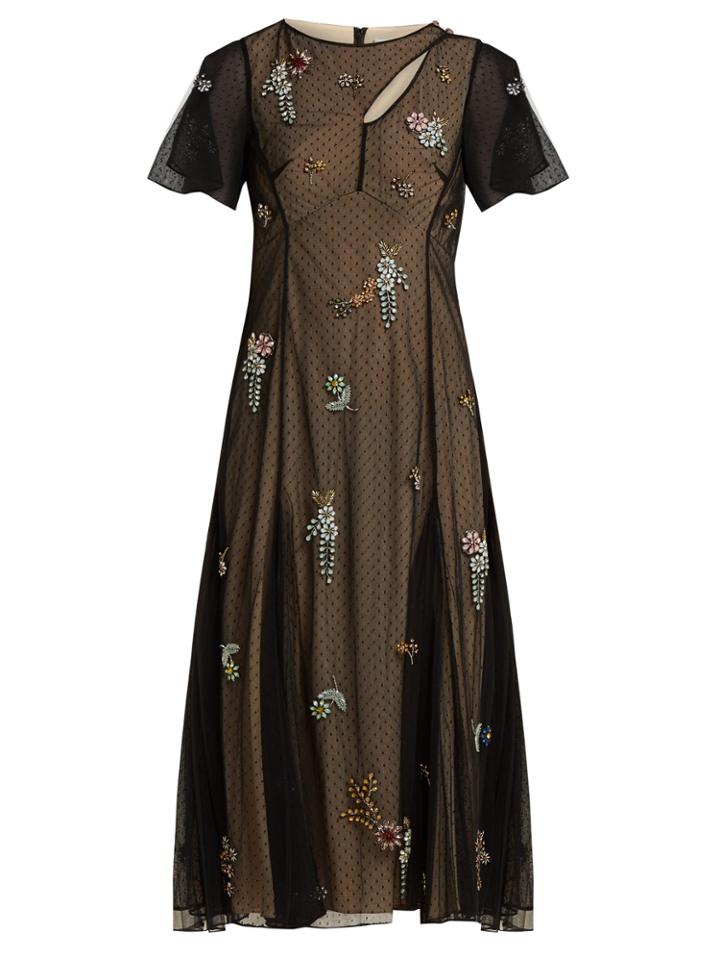 Erdem Kathryn Crystal-appliqu Tulle Dress