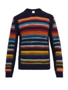 Matchesfashion.com Paul Smith - Striped Wool Blend Sweater - Mens - Blue Multi