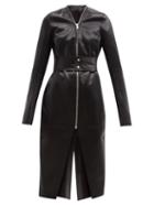 Matchesfashion.com Rick Owens - Klaus Slit-hem Faux-leather Coat - Womens - Black