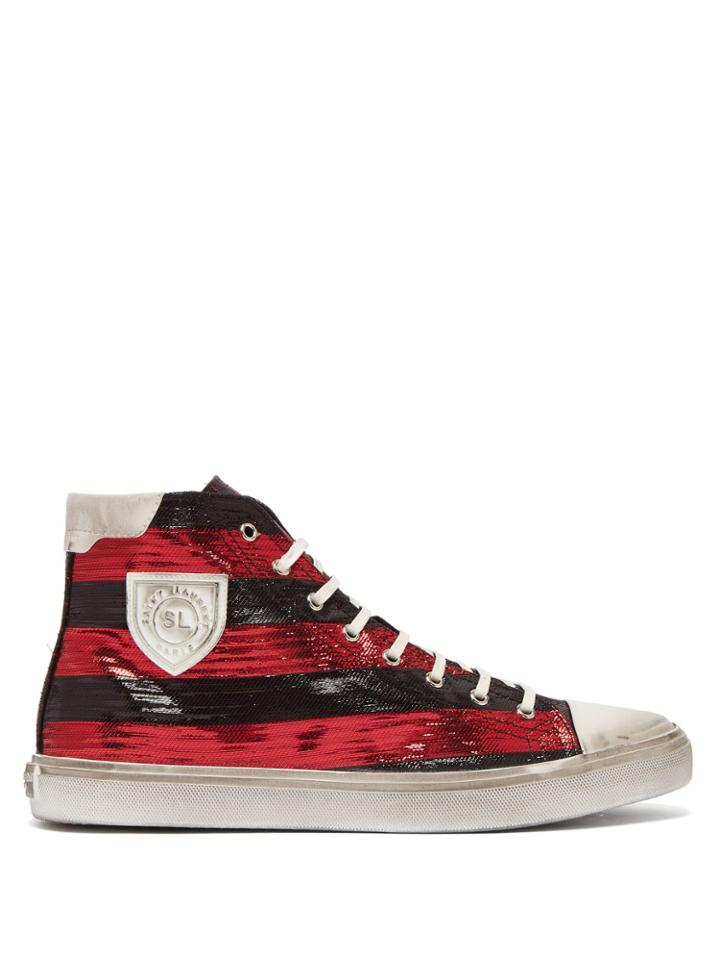 Saint Laurent Bedford Lurex High-top Trainers