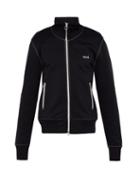 Matchesfashion.com Ami - Logo Embroidered Fleece Backed Jersey Track Jacket - Mens - Black