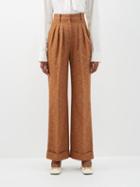 Emilia Wickstead - Francis High-rise Twill Trousers - Womens - Brown