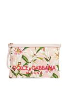 Matchesfashion.com Dolce & Gabbana - Lily Print Canvas Pouch - Womens - Pink Multi
