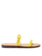 Ladies Shoes Loewe - Flamenco Knotted Leather Flat Sandals - Womens - Yellow