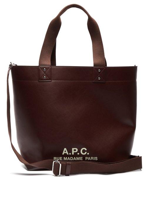 Matchesfashion.com A.p.c. - Eddy Logo Print Tote - Womens - Burgundy