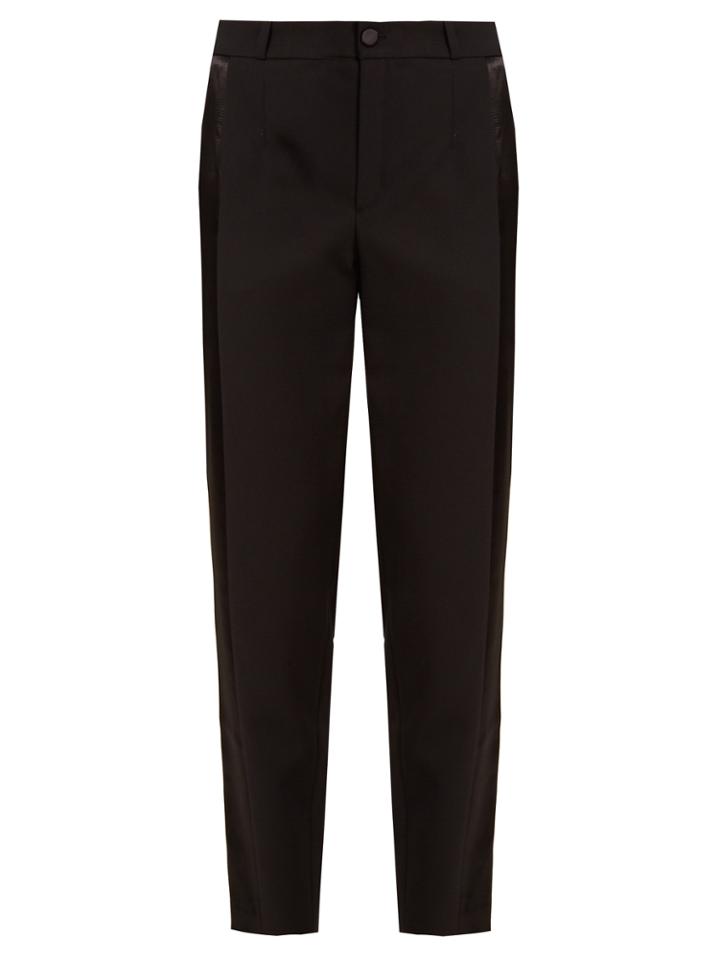 Lanvin Satin-stripe Slim-leg Wool Trousers