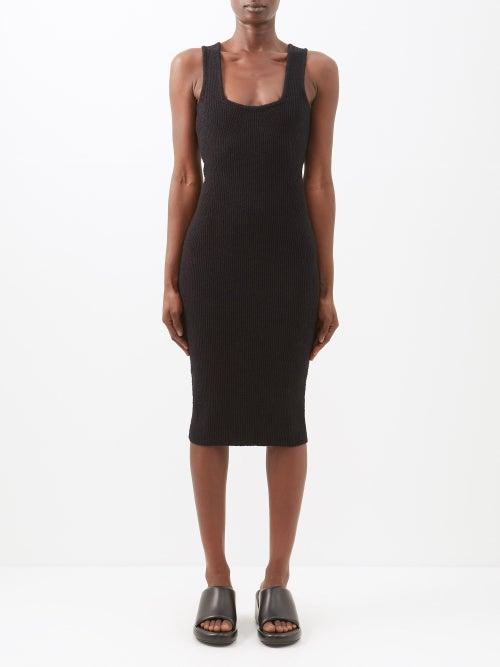 Wardrobe.nyc Wardrobe. Nyc - Scoop-neck Ribbed Cotton-blend Midi Dress - Womens - Black
