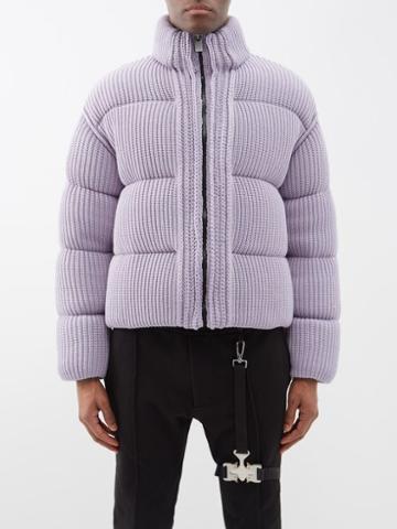 6 Moncler 1017 Alyx 9sm - Ribbed-knit Down Jacket - Mens - Purple