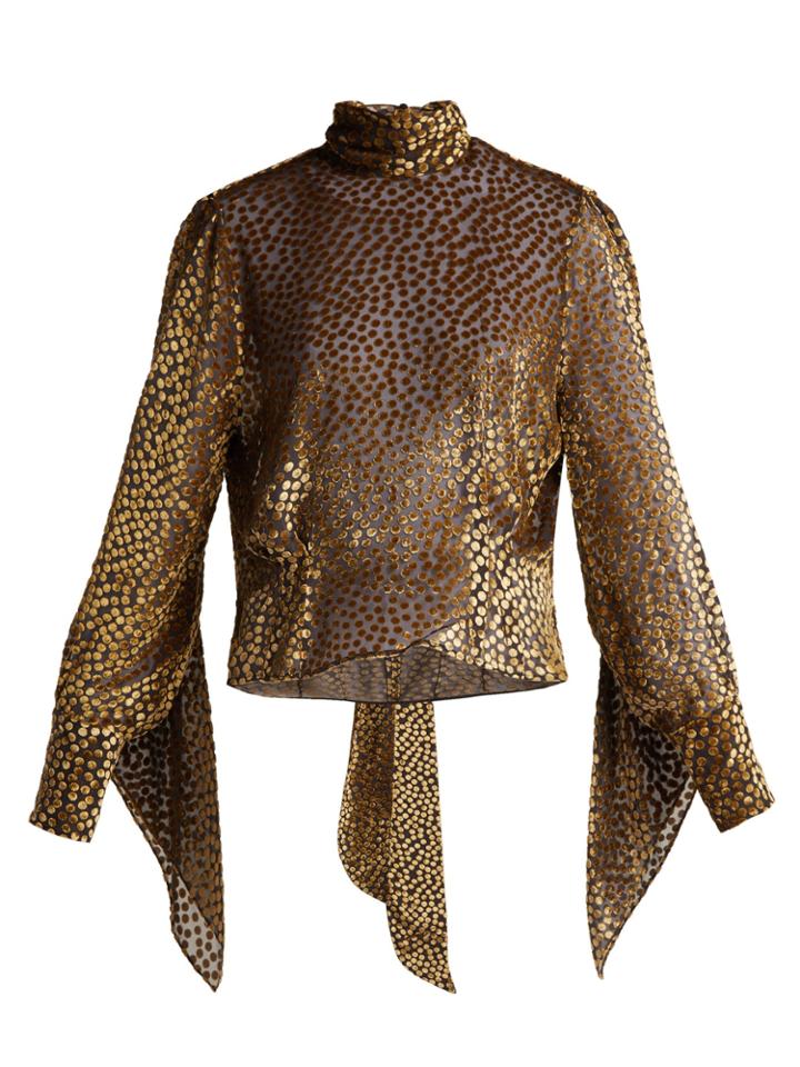 Petar Petrov Esra Metallic Fil-coup Chiffon Blouse