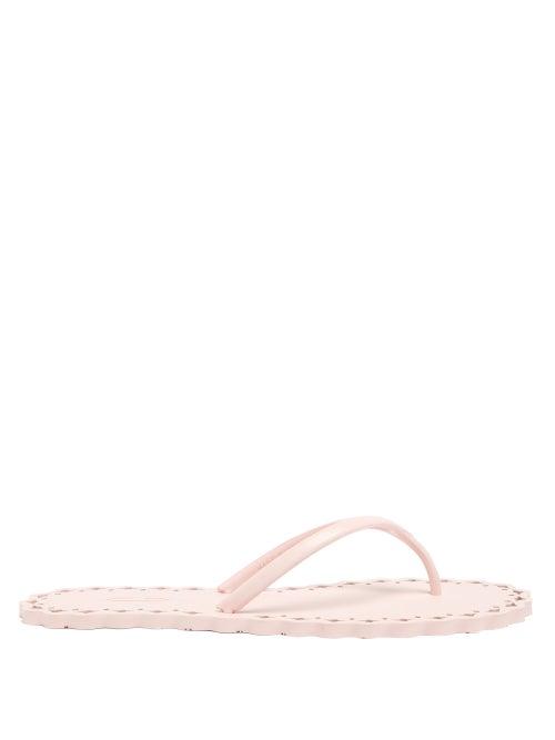 Matchesfashion.com Carlotha Ray - Laser-cut Patterned Scented-rubber Flip Flops - Womens - Light Pink
