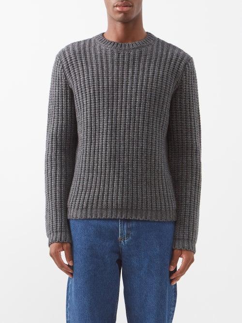 A.p.c. - Heini Ribbed Wool-blend Sweater - Mens - Grey