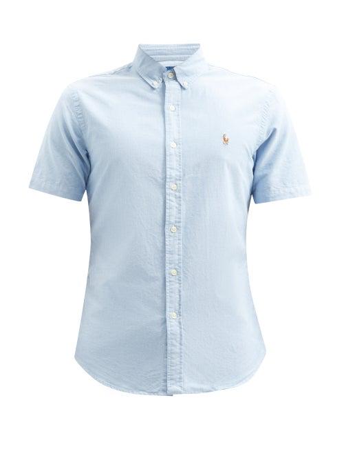 Matchesfashion.com Polo Ralph Lauren - Logo-embroidered Cotton Oxford Shirt - Mens - Blue