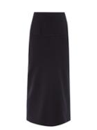 Ladies Rtw Jil Sander - Panelled Wool Pencil Skirt - Womens - Navy