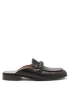Gianvito Rossi - Belem Braided-strap Leather Backless Loafers - Mens - Black
