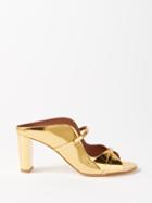 Malone Souliers - Norah 70 Metallic-leather Mules - Womens - Gold