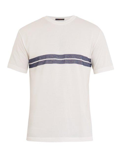 Matchesfashion.com The Gigi - Milo Striped Detail Cotton Jersey T Shirt - Mens - Cream Multi