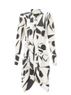 Matchesfashion.com Isabel Marant - Atoae Geometric-print Silk-blend Midi Dress - Womens - White Black