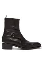 Matchesfashion.com Alexander Mcqueen - Buckled Leather Boots - Mens - Black