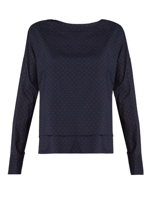 Y's By Yohji Yamamoto Polka-dot Cotton-blend Top