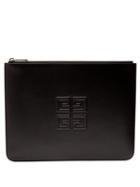 Matchesfashion.com Givenchy - Logo Embossed Leather Pouch - Mens - Black Khaki