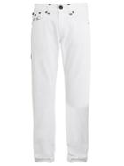 Matchesfashion.com True Religion - Contrast Stitch Mid Rise Straight Leg Jeans - Mens - White