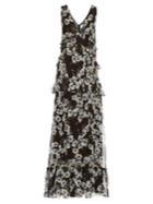 Erdem Mable Rose Hip Night-print Silk-voile Gown