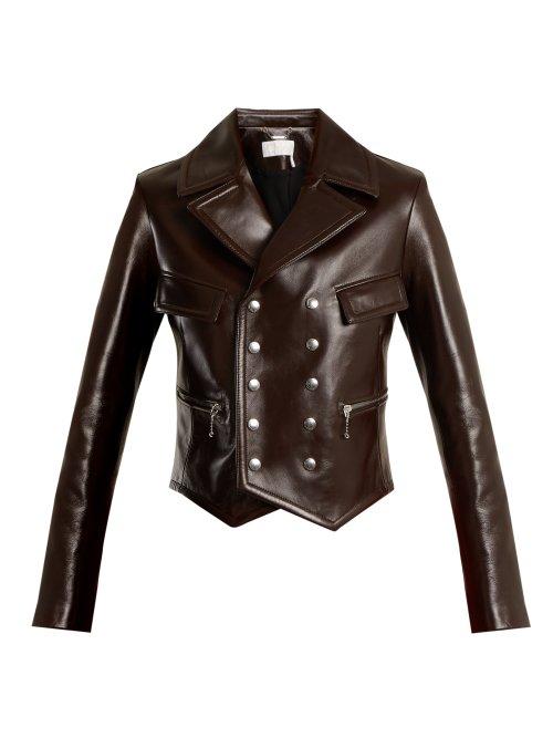 Matchesfashion.com Chlo - Double Breasted Leather Jacket - Womens - Brown