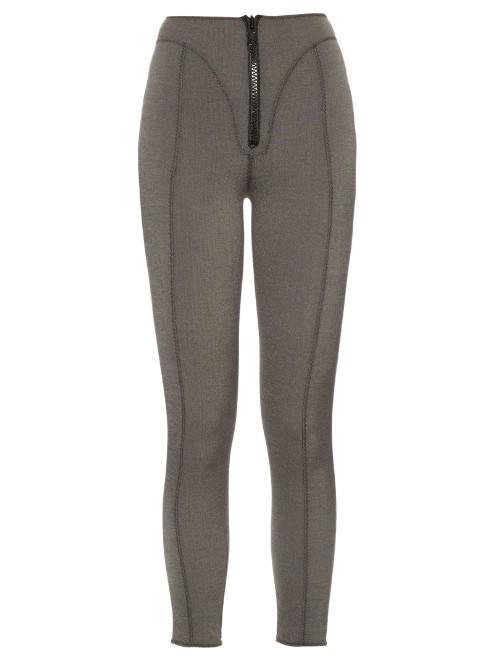 Lisa Marie Fernandez Yoke Zip-front High-waisted Leggings
