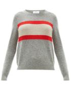 Matchesfashion.com Allude - Stripe Intarsia Wool Blend Sweater - Womens - Grey Multi