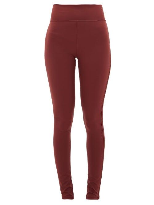 Matchesfashion.com The Upside - Berry Dance Side-stripe Stretch-jersey Leggings - Womens - Burgundy