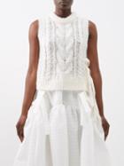 Cecilie Bahnsen - Isa Cable-knit Mohair-blend Sweater Vest - Womens - White