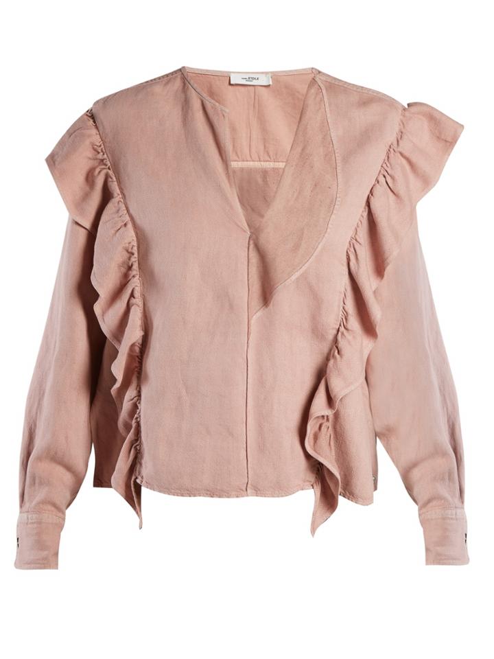 Isabel Marant Étoile Wally Long-sleeved Ruffle-trimmed Top