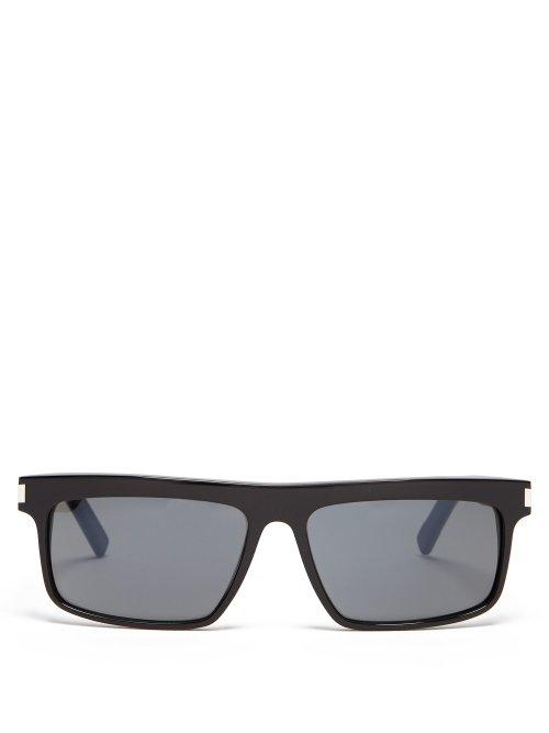 Matchesfashion.com Saint Laurent - Square Frame Sunglasses - Mens - Black